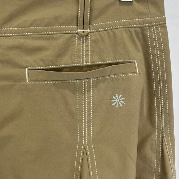 ATHLETA Whatever Skort Skirt w Shorts Zip Fly Flare Khaki Tan Size 6 Petite 6P - Picture 6 of 9